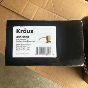 Kraus brass/gold soap dispenser NIB